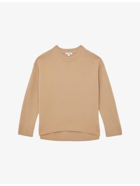 REISS Ella Crewneck Long-Sleeve Wool And Cashmere Jumper