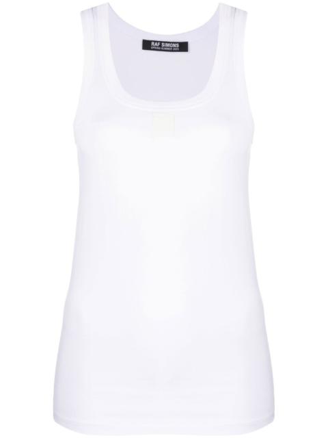 logo-patch cotton tank top