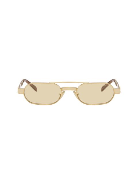 Miu Miu Gold Aviator Sunglasses