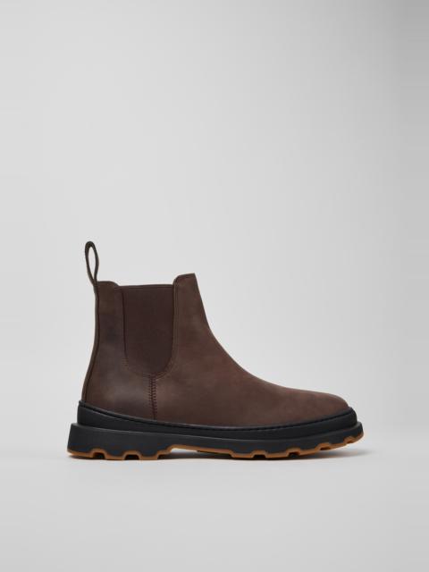 CAMPER Brutus+ Brown Nubuck Ankle Boots for Men.