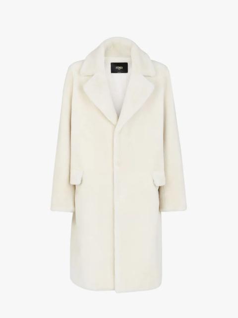 FENDI White shearling coat