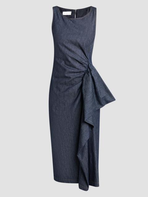 Dries Van Noten Women's Dropps Draped Cotton Sheath Dress - Indigo