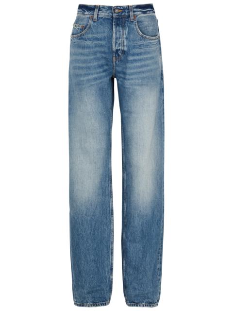 Faded wide-leg jeans