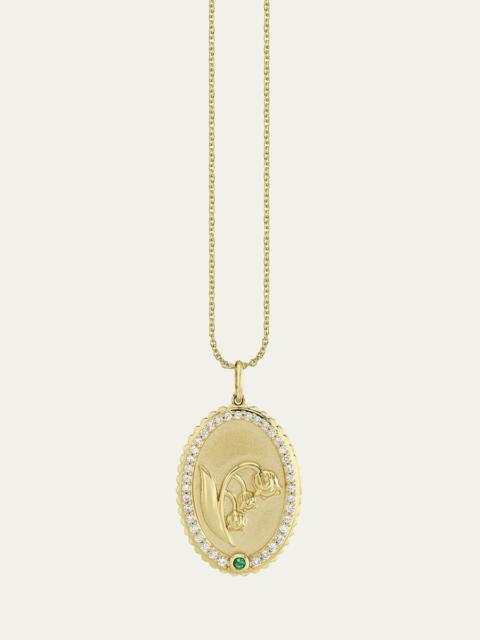 SYDNEY EVAN 14K Gold Diamond Birth Flower Charm Necklace, May