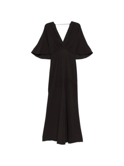 AGNONA V-neck midi flared dress