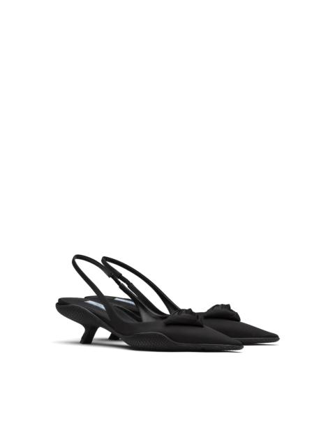 Prada Nylon gabardine slingback pumps