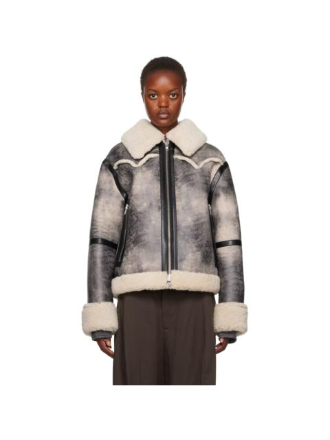 STAND STUDIO Gray & Off-White Lessie Faux-Shearling Jacket
