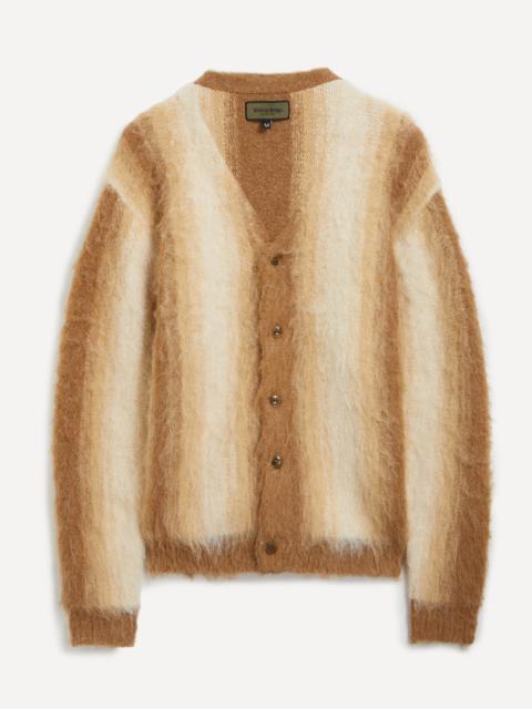 UNIFORM BRIDGE Mohair Beige Stripe Cardigan