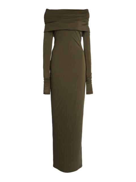 BALENCIAGA Jersey Maxi Dress green