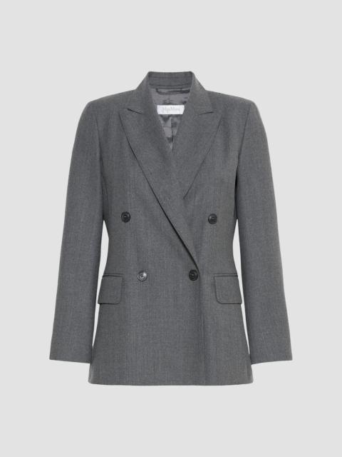 Max Mara Women's Double Breasted Wool Flannel Blazer - Medium Grey