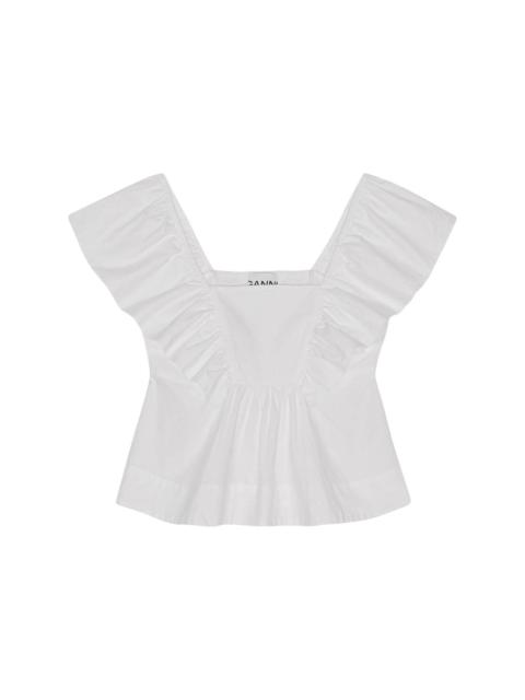 ruffled poplin sleeveless blouse