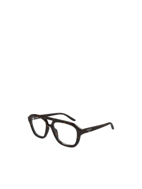 BALENCIAGA tortoiseshell-effect pilot-frame glasses