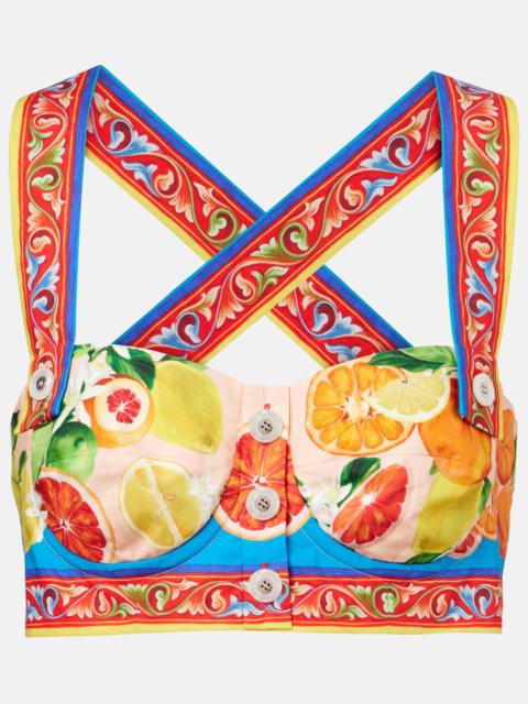 Dolce & Gabbana Printed cotton bra top