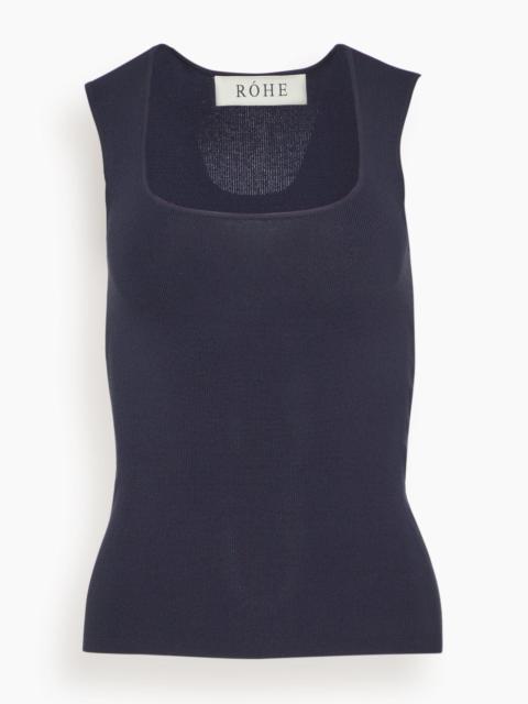 RÓHE Bustier Shaped Knitted Top in Navy