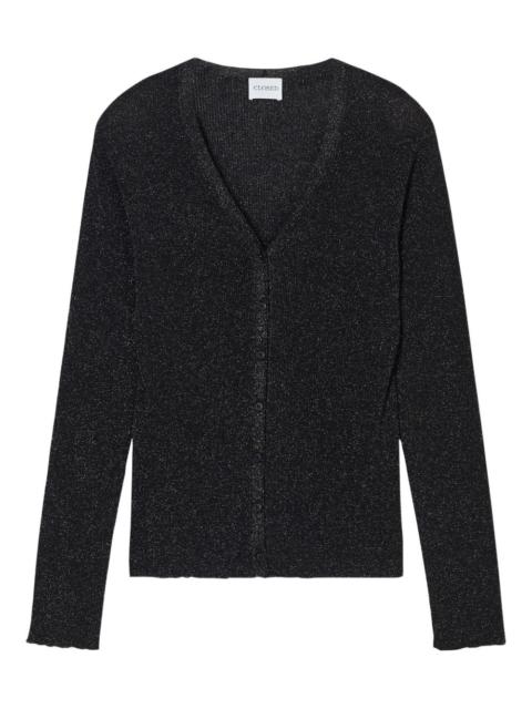CLOSED metallic-effect ribbed cardigan