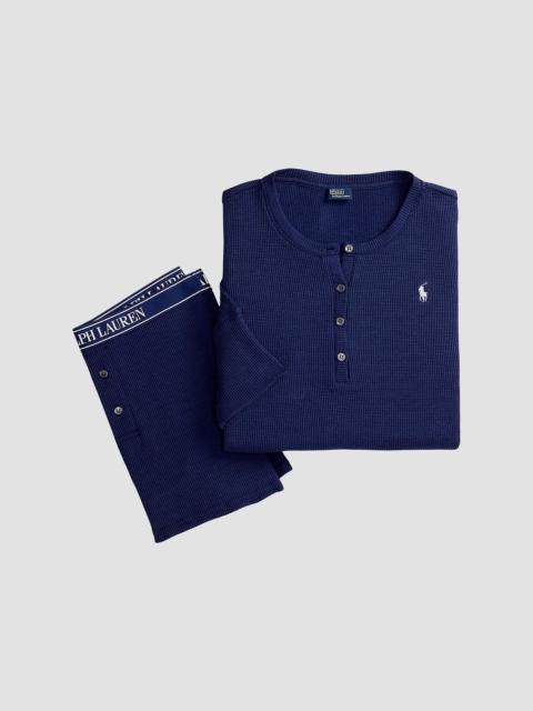 Polo Ralph Lauren Women's Club Waffle Henley & Shorts Pajamas - Navy