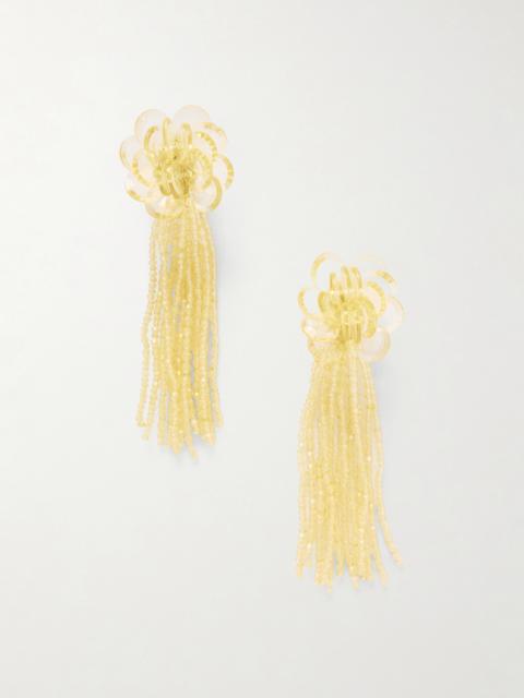 Oscar de la Renta Flower Chandelier Gold-tone Earrings