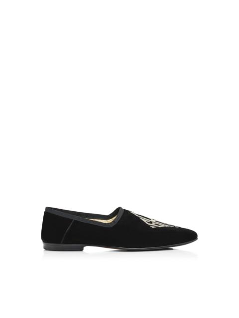 TOM FORD EMBROIDERED VELVET STEVEN SLIPPER