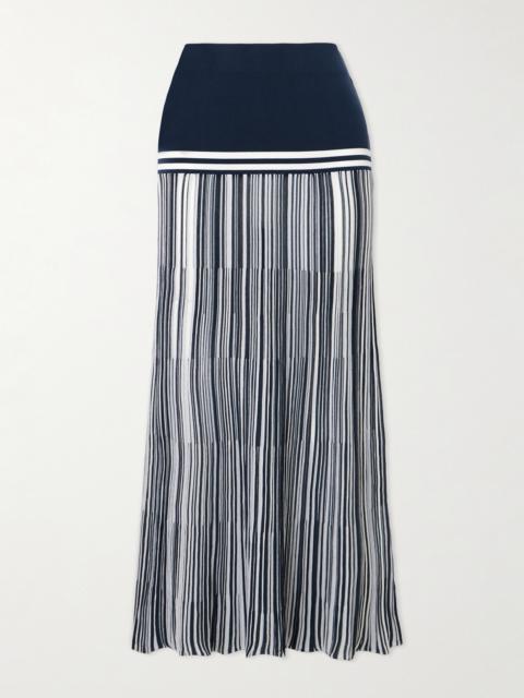 FAITHFULL Citara Striped Knitted Cotton-blend Maxi Skirt