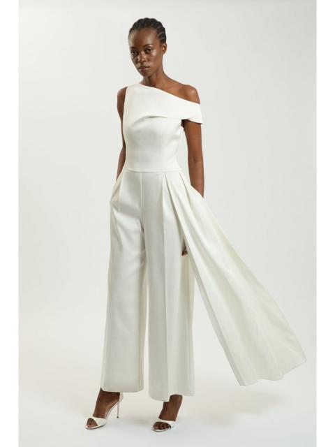 KAREN MILLEN Tailored Satin Drape Asymmetric Jumpsuit
