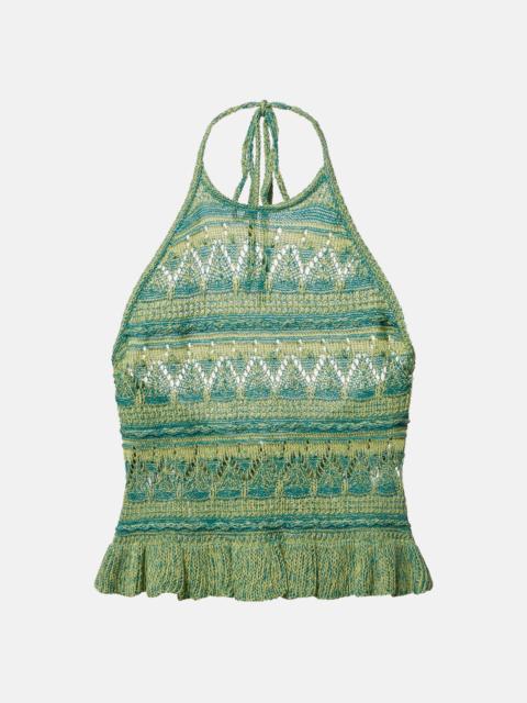 Etro Crochet halterneck cotton top
