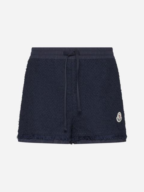 Cotton-blend boucle’ shorts