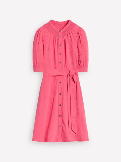 BODEN Ada Double Cloth Short Dress-Azalea Pink