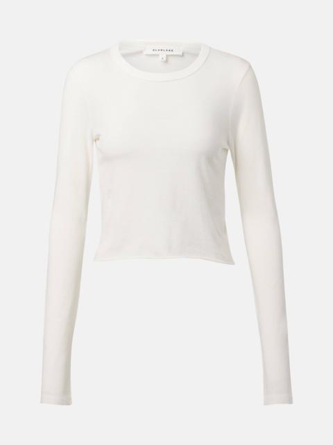 SLVRLAKE Cropped cotton jersey T-shirt