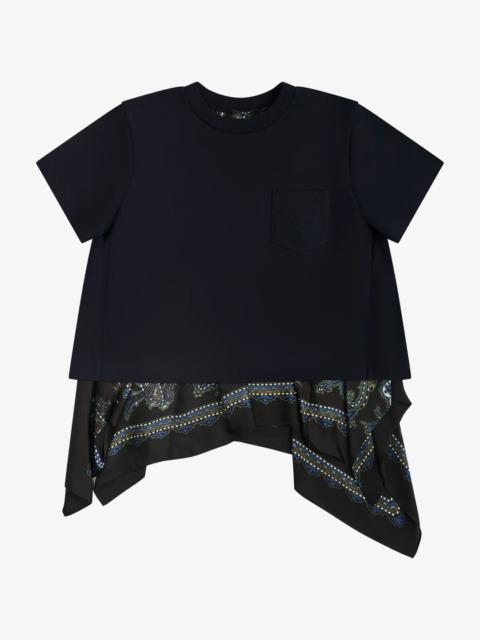 sacai Paisley Print X Cotton Jersey Shirt