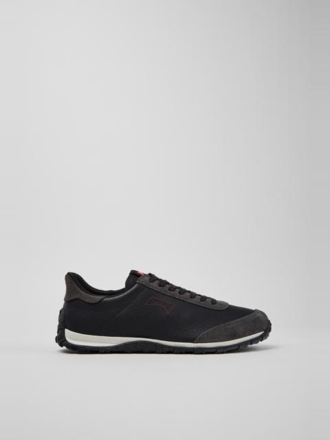 CAMPER Drift Walk Black and Gray Leather and Nubuck Sneakers for Men.