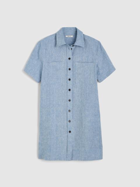 Madewell Relaxed Mini Shirtdress in 100% Linen
