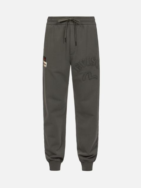 EVISU LOGO AND SEAGULL APPLIQUE REGULAR FIT SWEATPANTS