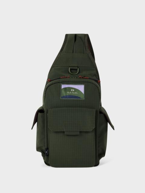 Dark Green Nylon Ripstop Sling Bag