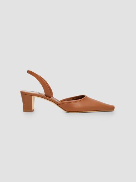 Manolo Blahnik Women's Vendona 50MM Leather Block-Heel Pumps - Medium Brown