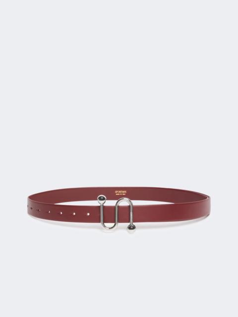 Sportmax OZONO Leather belt with S buckle - BORDEAUX