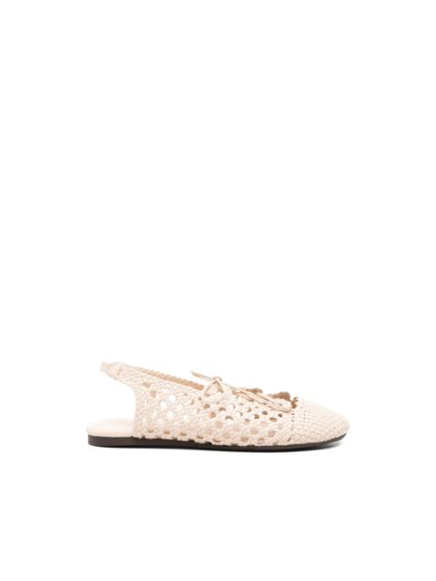 HEREU woven lace-up ballet flats