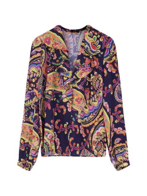 Etro ruffled paisley blouse