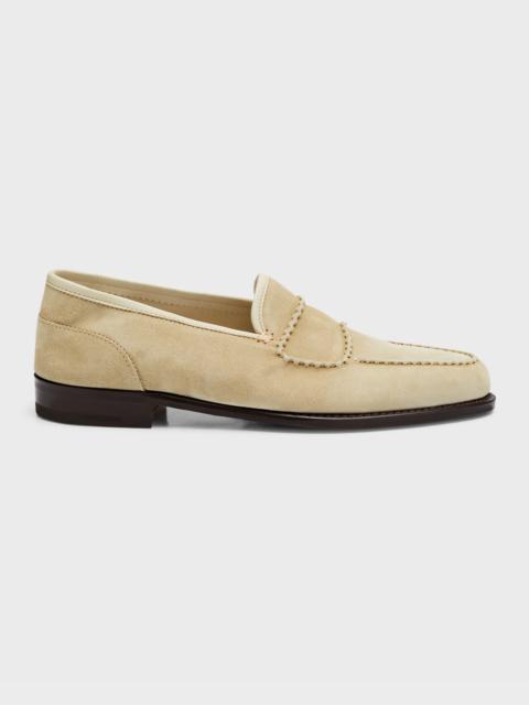 John Lobb Men's Bath Suede Penny Loafers