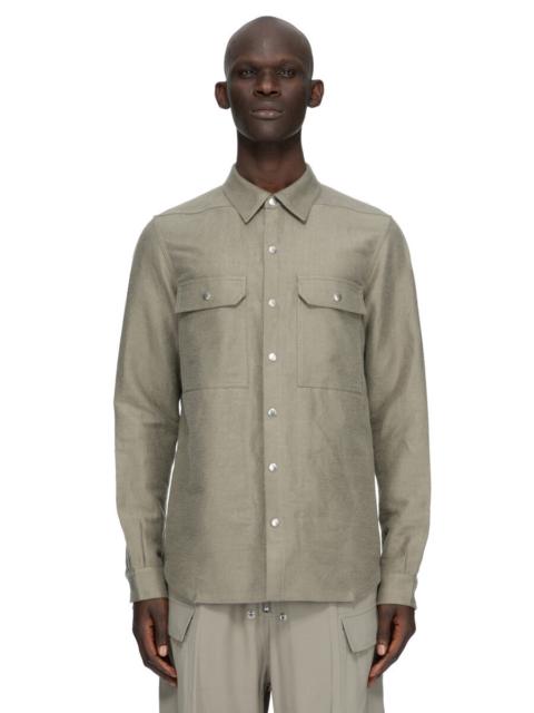 Rick Owens Men's Tower Moleskin Outershirt - Dark Pearl
