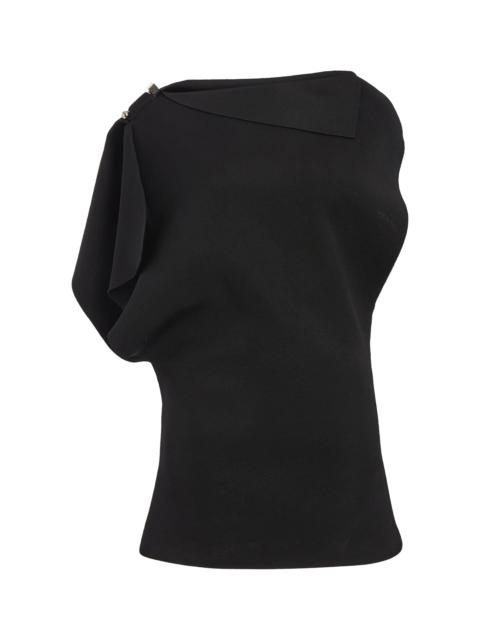 JACQUEMUS Trapeze Draped Mini Dress black