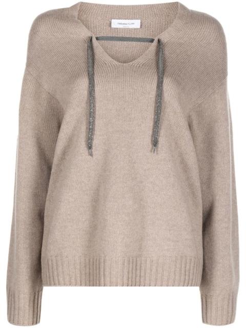 FABIANA FILIPPI hooded V-neck jumper