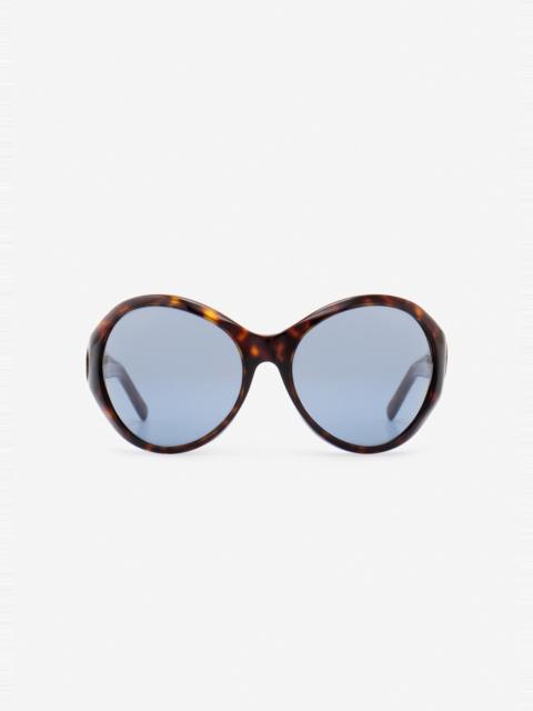 MAGDA BUTRYM Big round sunglasses in tortoise with blue lenses