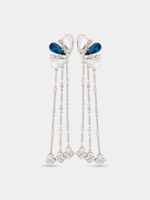 rabanne STRASS JEWEL EARRINGS IN SILVER AND BLUE