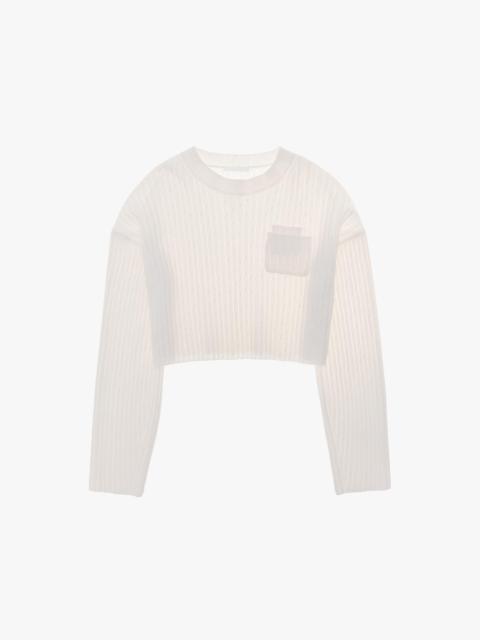 Helmut Lang CROPPED CABLE KNIT SWEATER