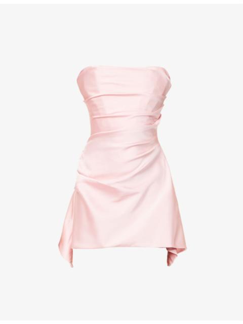 House of CB Jasmine strapless cotton-blend mini dress