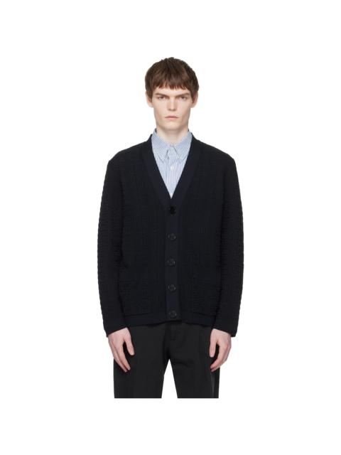 Balmain Navy Monogram Vanise Knit Cardigan