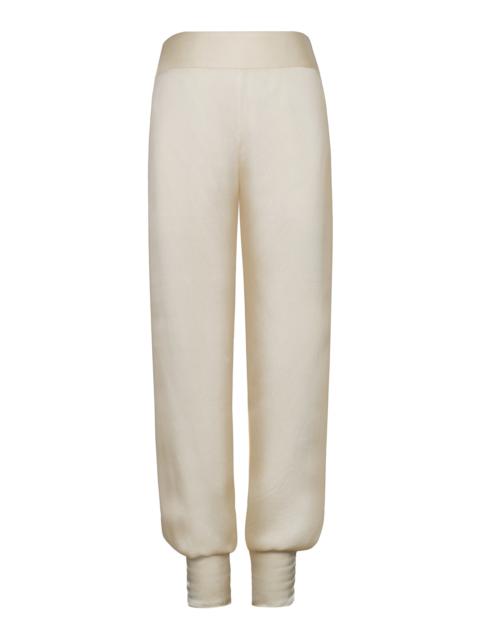 Jicarilla Silk Straight-Leg Pants ivory