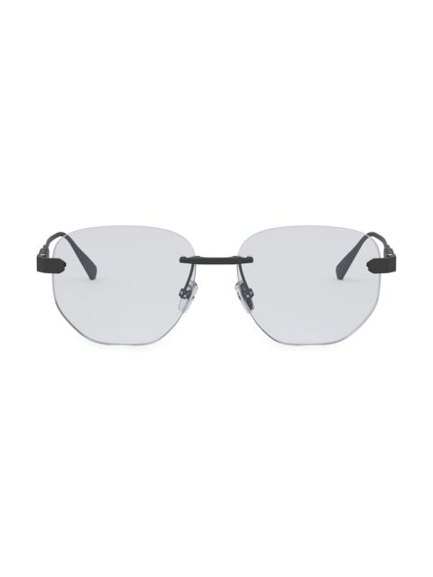 BVLGARI Men's Octo Finissimo Geometric Eyeglasses - Black Grey