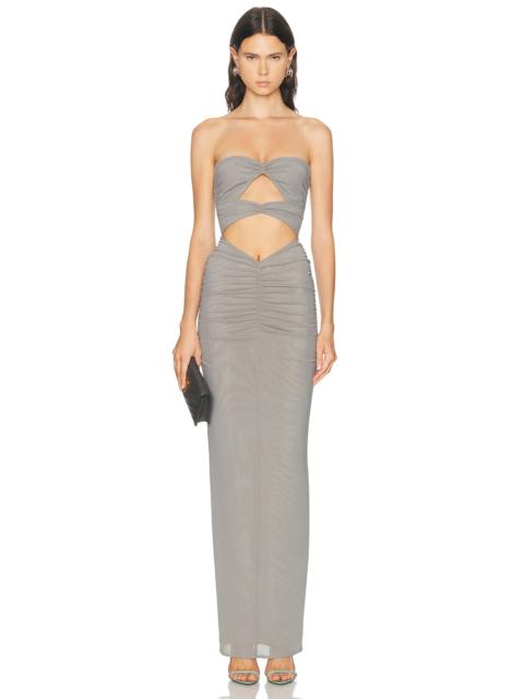 ALEX PERRY Strapless Sweeheart Ruched Column Dress