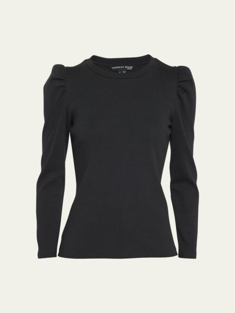 Britney Cotton Long Puff-Sleeve Top